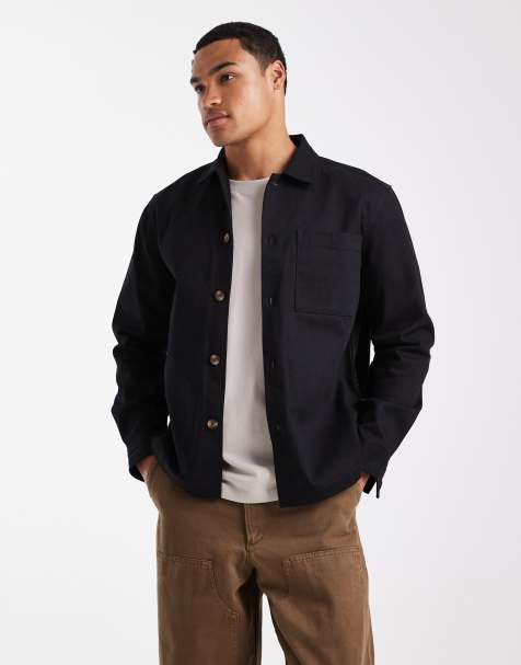 New Look - Recht overshirt van keperstof in zwart - view 1