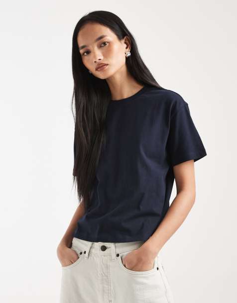 New Look - Recht T-shirt in marineblauw - view 1