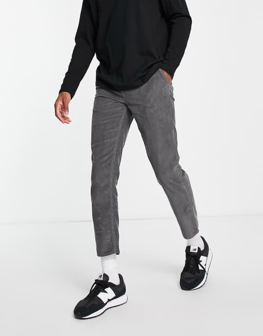 New Look - Rechte crop broek in donkergrijs