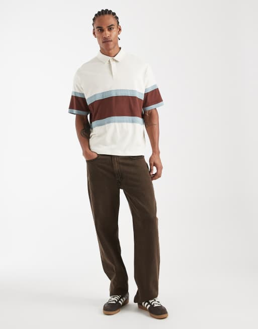 New Look - Rechte rugbypolo met vlakken in wit patroon, 2 van 5