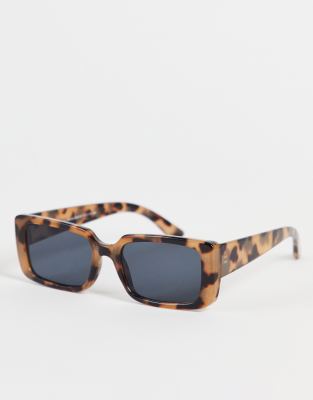 New Look rectangle sunglasses in light tortoiseshell