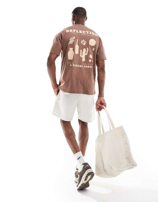 New Look reflection t-shirt in dark brown