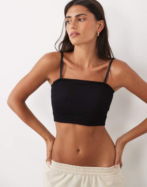 New Look reggiseno seamless a coste multiposizione nero, 4 di 4
