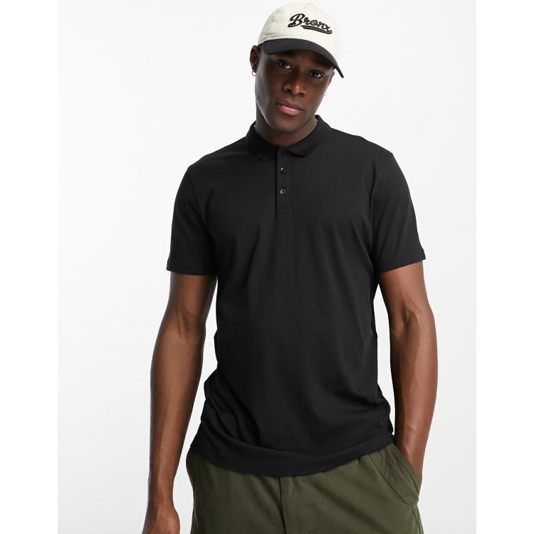 New Look regular fit polo shirt in black