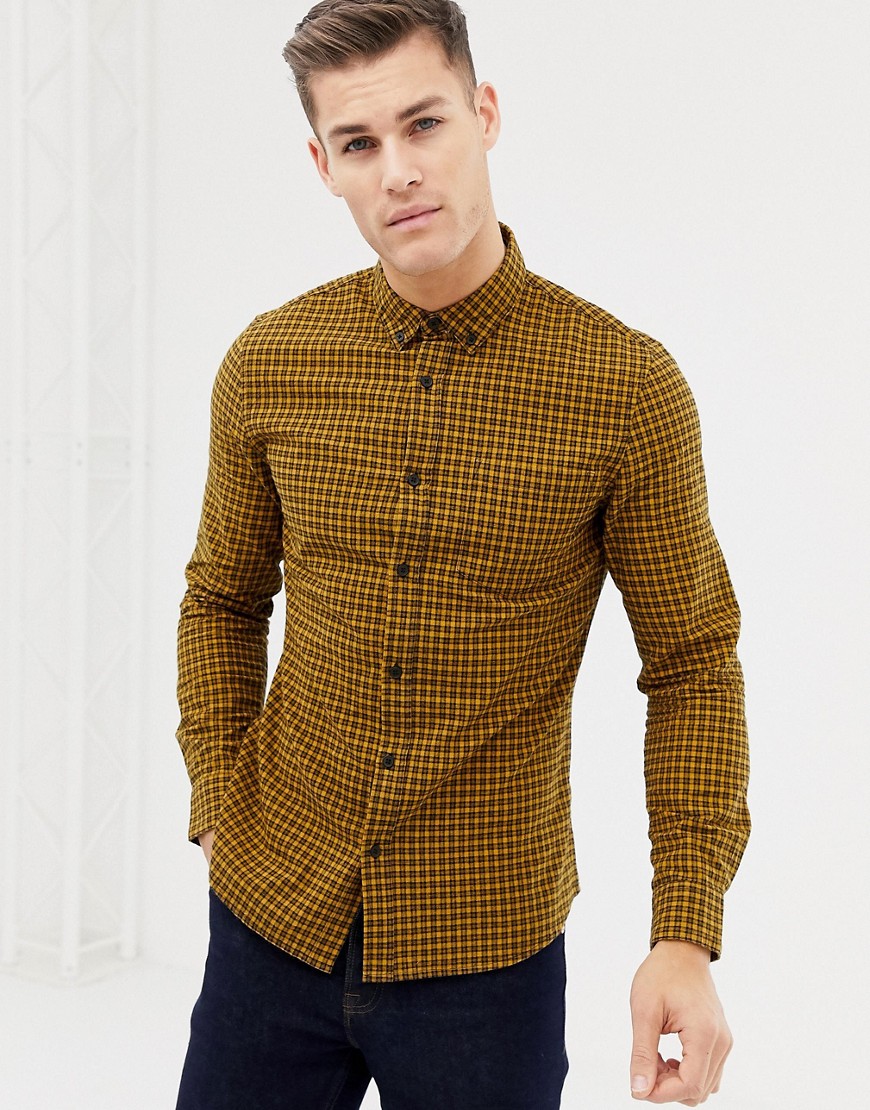 New Look regular fit shirt in yellow check