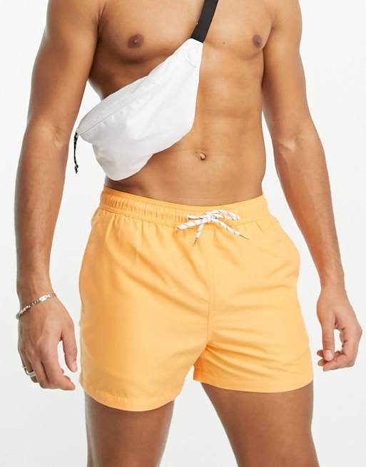 New Look - Regular-fit zwemshort in oranje