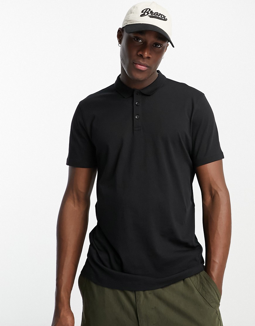New Look regular polo shirt in black