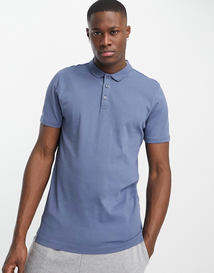 New Look Muscle Fit Polo Shirt In Navy