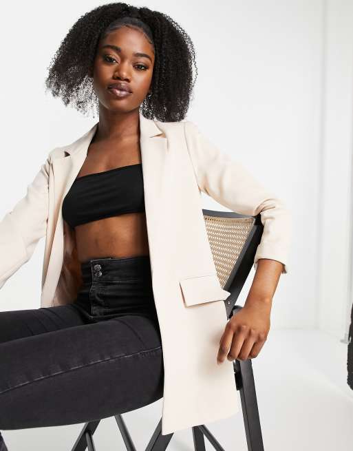 New look cream blazer hotsell