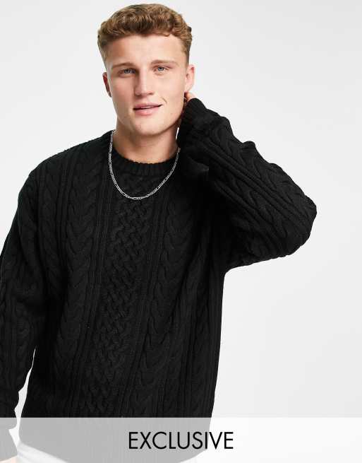 Cable knit 2025 jumper black