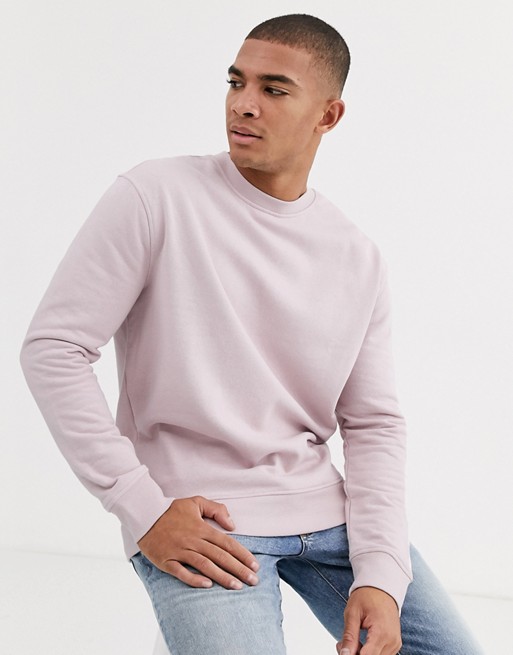 New Look relaxed crew neck sweat in light pink