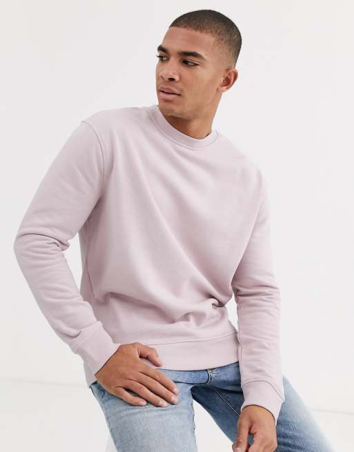 New Look relaxed crew neck sweat in light pink | ASOS