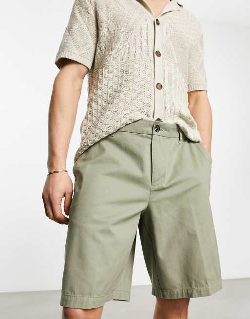 New Look relaxed fit bermuda shorts in light green