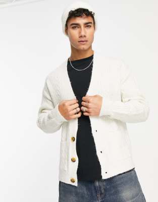 New Look relaxed fit linen suit jacket in off white