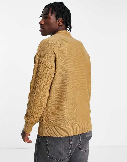 Camel crew outlet neck jumper