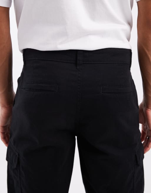New Look relaxed fit cargo trousers in black, 5 of 5
