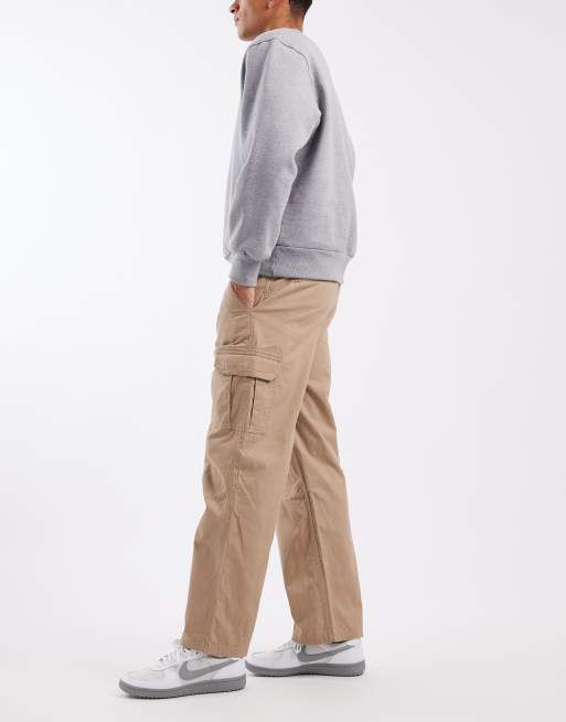 New Look relaxed fit cargo trousers in tan, 3 of 5