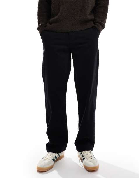 New Look relaxed fit chinos in black