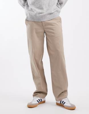 New Look relaxed fit chinos in stone-Neutral