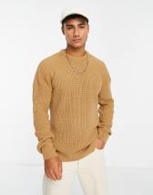 New Look relaxed fit stitch stripe jumper in light blue | ASOS