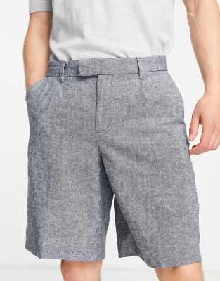 New Look relaxed fit linen shorts in mid blue - ASOS Price Checker