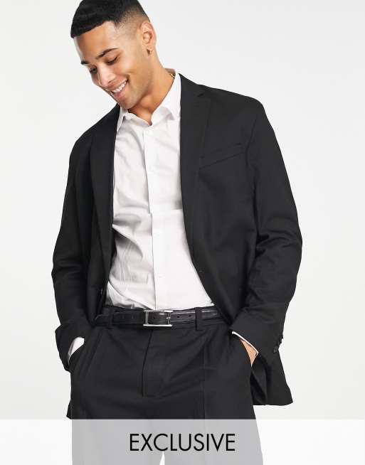 New Look relaxed fit suit jacket in black