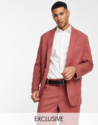 New Look relaxed fit suit jacket in rust