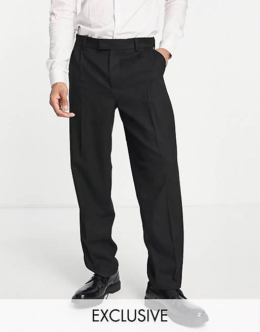 New Look relaxed fit suit pants in black