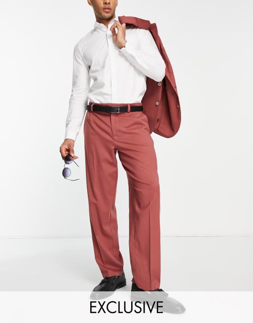 New Look relaxed fit suit pants in brown