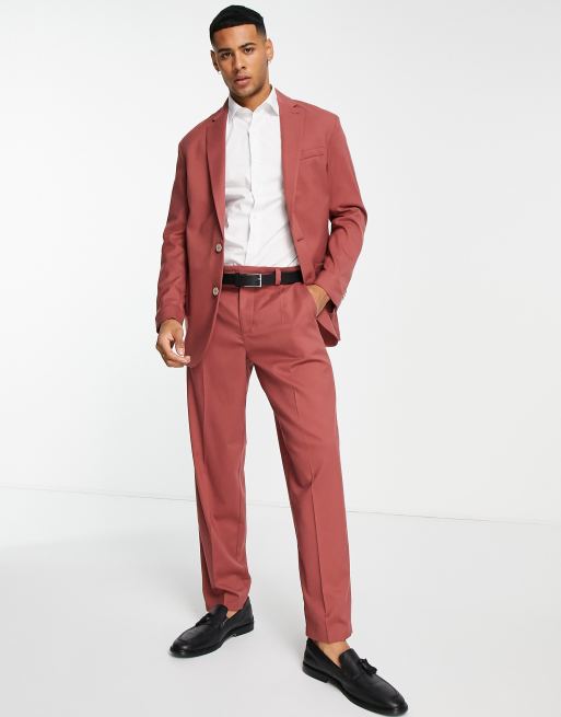 New Look relaxed fit suit pants in brown