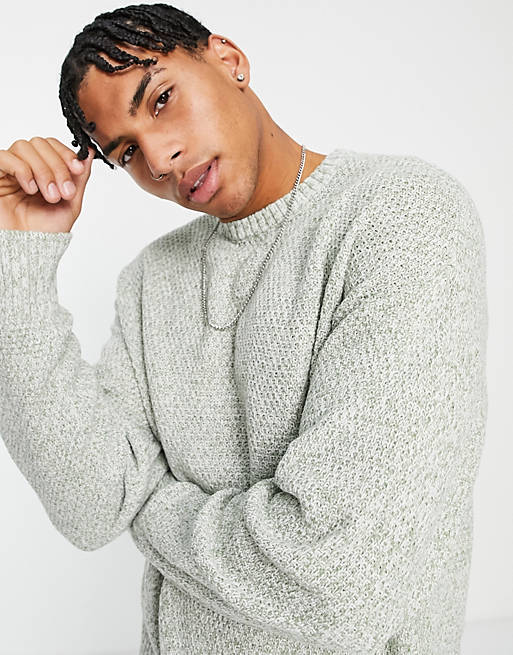 New Look relaxed knitted jumper in light green