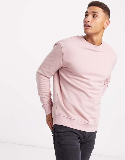 New Look relaxed long sleeve sweatshirt in light pink