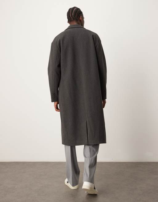 New Look relaxed overcoat in dark grey, 2 of 4