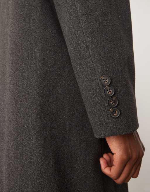 New Look relaxed overcoat in dark grey, 3 of 4