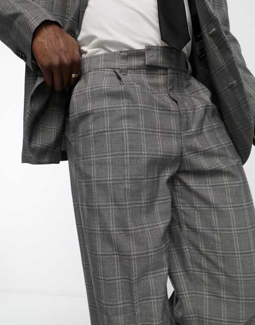 New Look relaxed suit pants in grey heritage check ASOS
