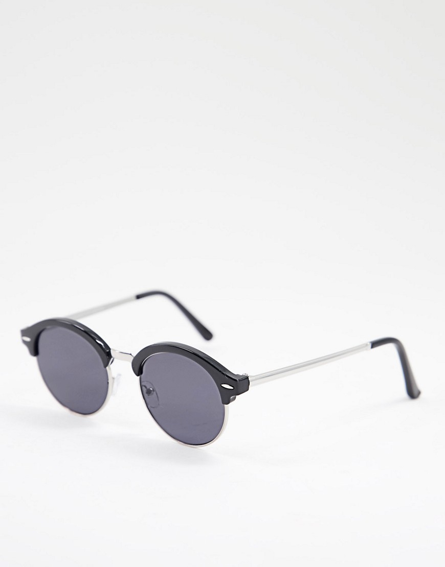 New Look retro round sunglasses in black