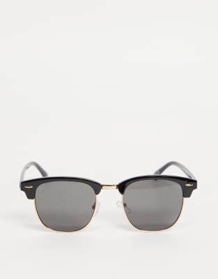 new look retro sunglasses in black