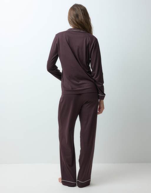 New Look revere pyjamas in brown, 3 of 4