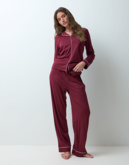 New Look revere pyjamas in burgundy, 2 of 4