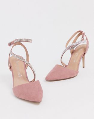 pink heels new look