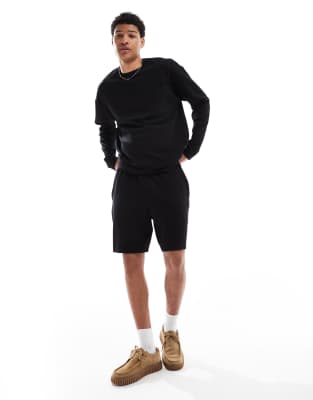 New Look New Look rib shorts co-ord in black