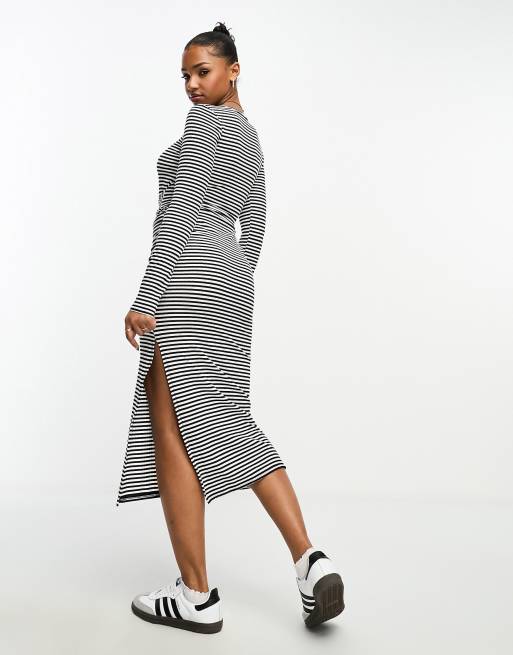 tiered linen midi dress Ruffle Hem Linen Midi Dress | European Linen