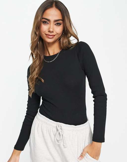 ASOS DESIGN long sleeve bodysuit with turtle neck in grey marl