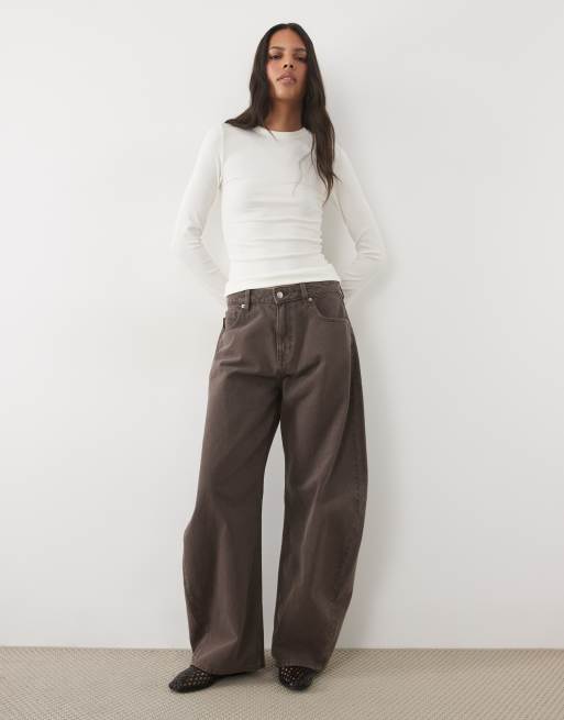 New Look ribbed crew neck long sleeved top in cream, 2 of 4