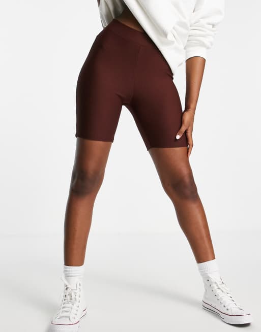 New Look ribbed legging shorts in mink ASOS