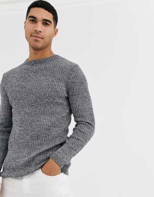 muscle fit ribbed sweater
