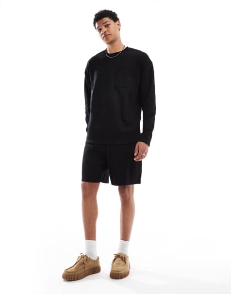 New Look ribbed top & shorts set in black - view 1
