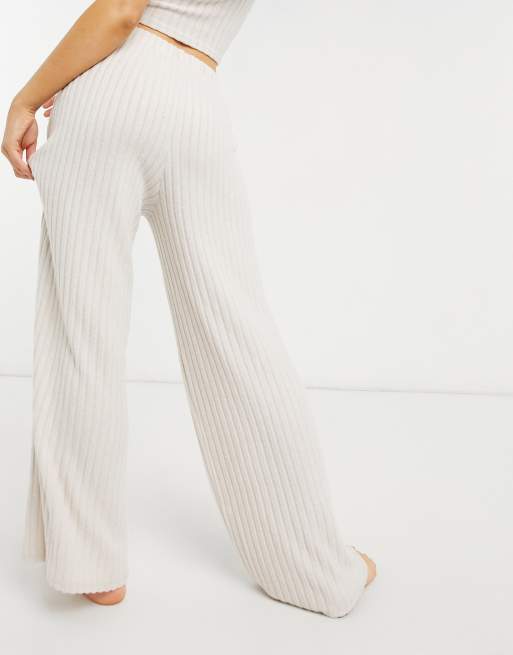 The Ribbed Knit Pants (Cream) – Dollface Beauty Lounge