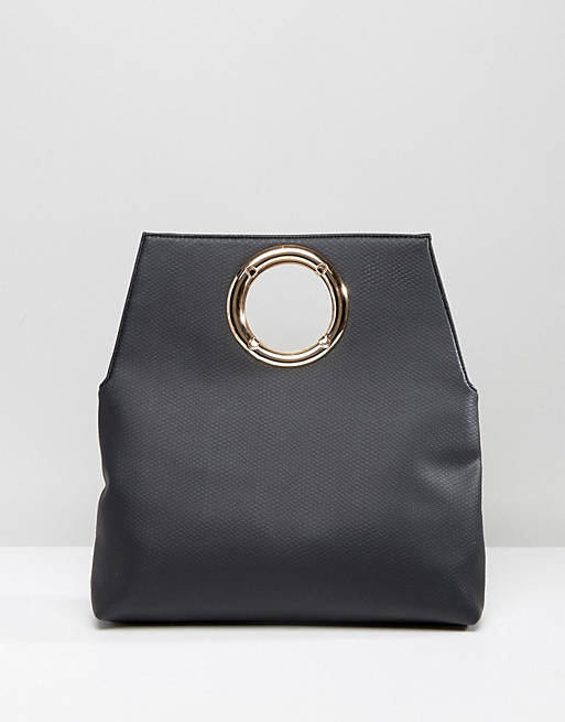 New Look Ring Detail Clutch Bag