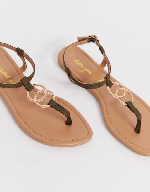 New look hot sale khaki sandals